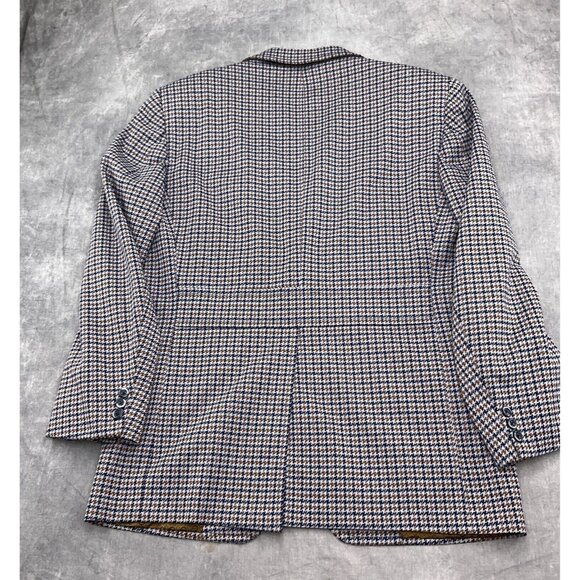 Ugo‎ Pucci Blazer Men 40 Gray Blue Brown Houndstooth Belt Union USA 70s VTG - Picture 9 of 13